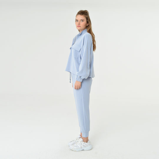 Zip Up High Neck Modal Sweatshirt 60394