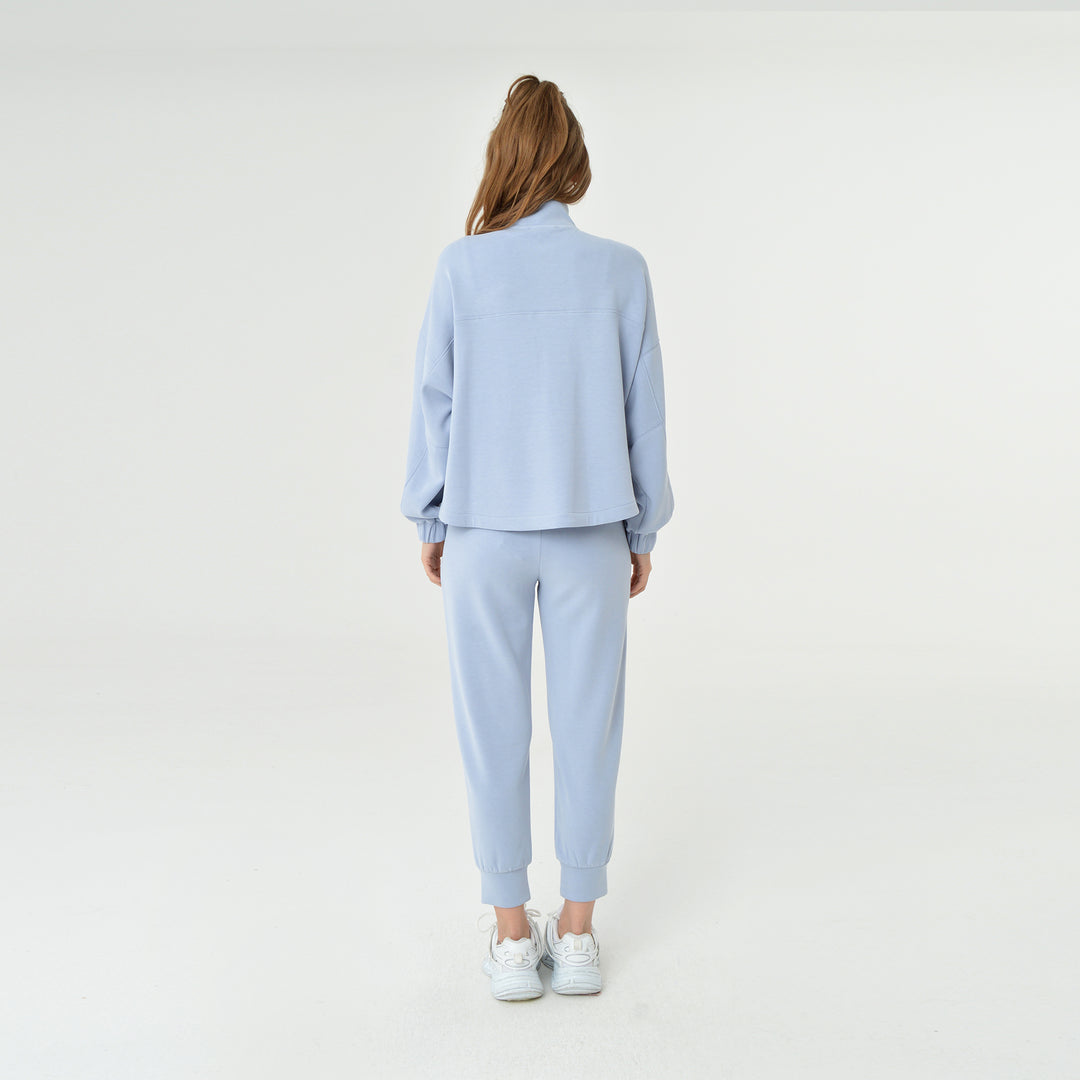 Zip Up High Neck Modal Sweatshirt 60394