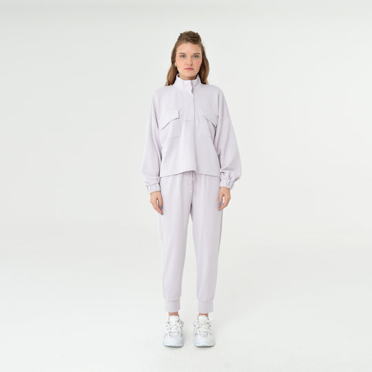 Zip Up High Neck Modal Sweatshirt 60394