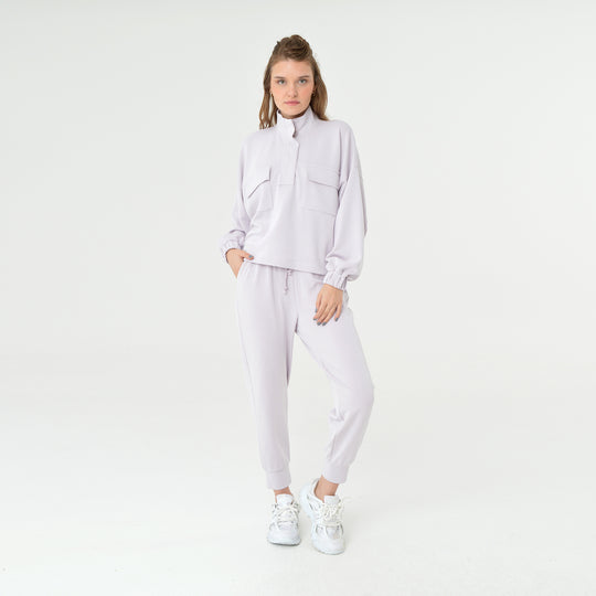Zip Up High Neck Modal Sweatshirt 60394