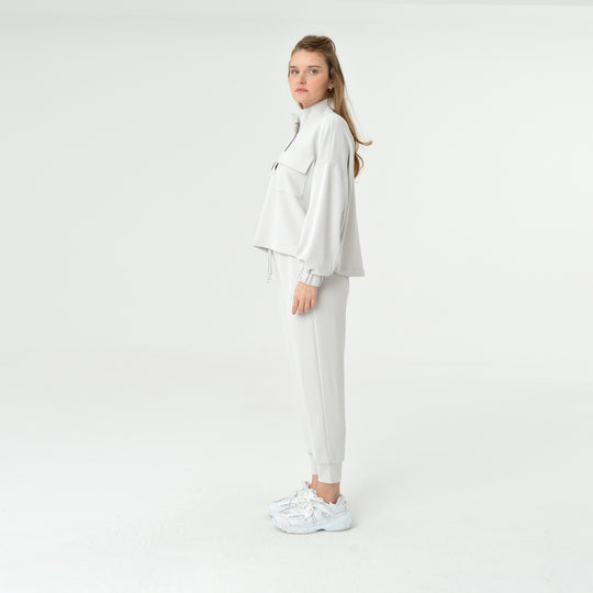 Zip Up High Neck Modal Sweatshirt 60394