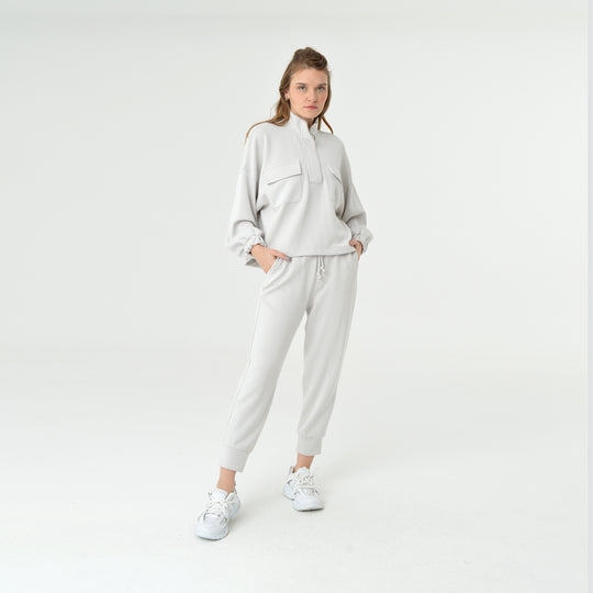 Zip Up High Neck Modal Sweatshirt 60394