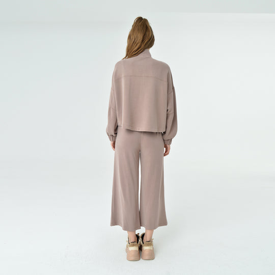 Zip Up High Neck Modal Sweatshirt 60394