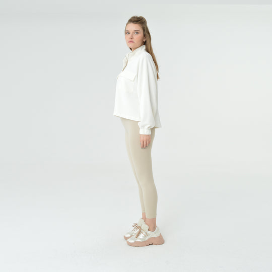 Zip Up High Neck Modal Sweatshirt 60394