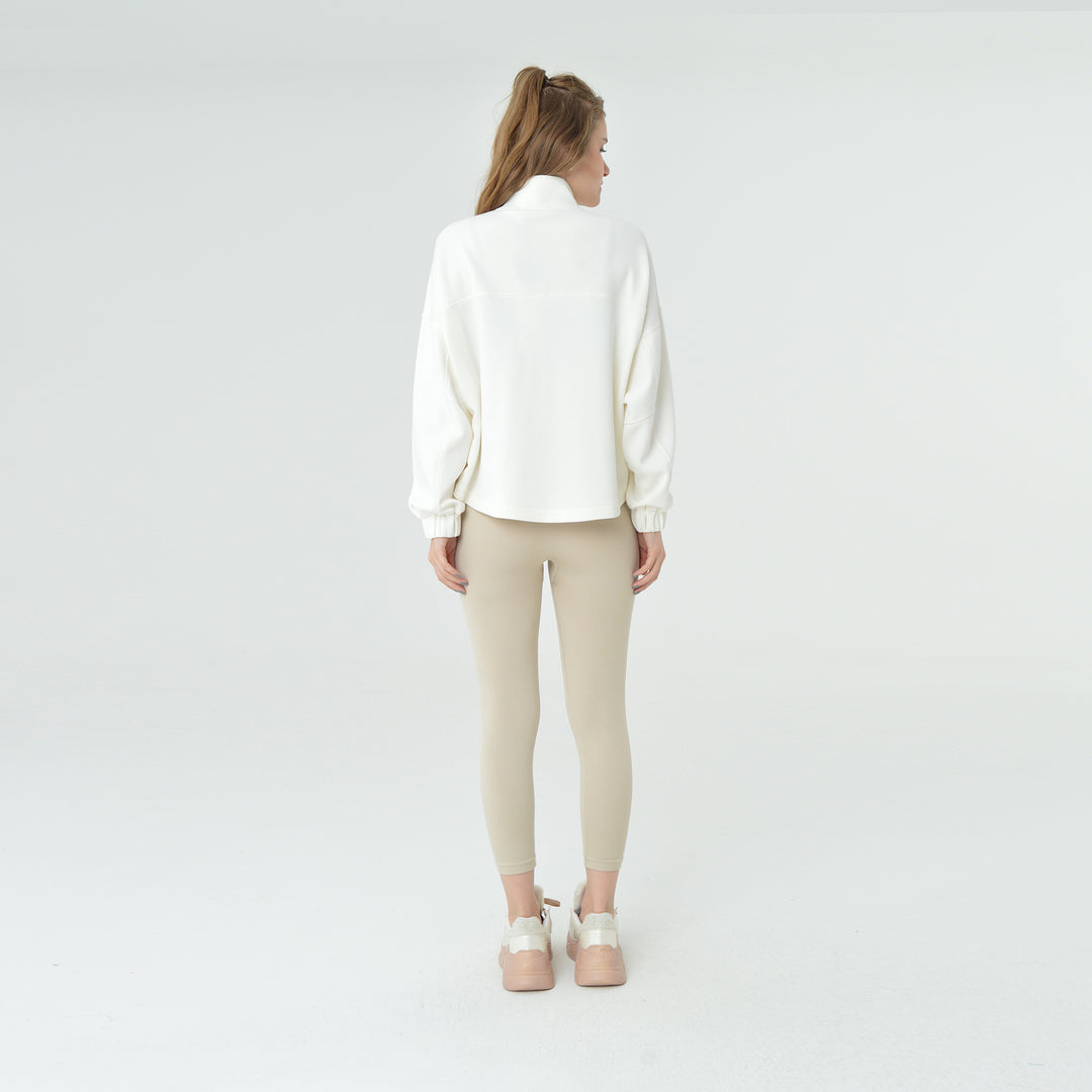Zip Up High Neck Modal Sweatshirt 60394