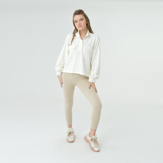 Zip Up High Neck Modal Sweatshirt 60394