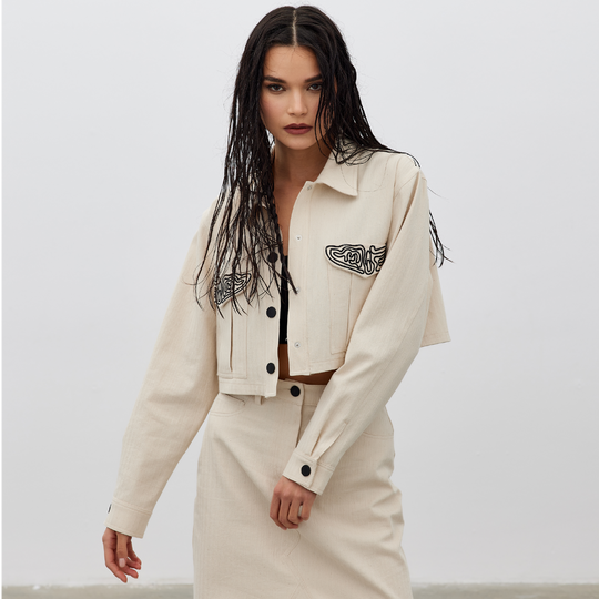 Embroidery Crop Jacket 31235