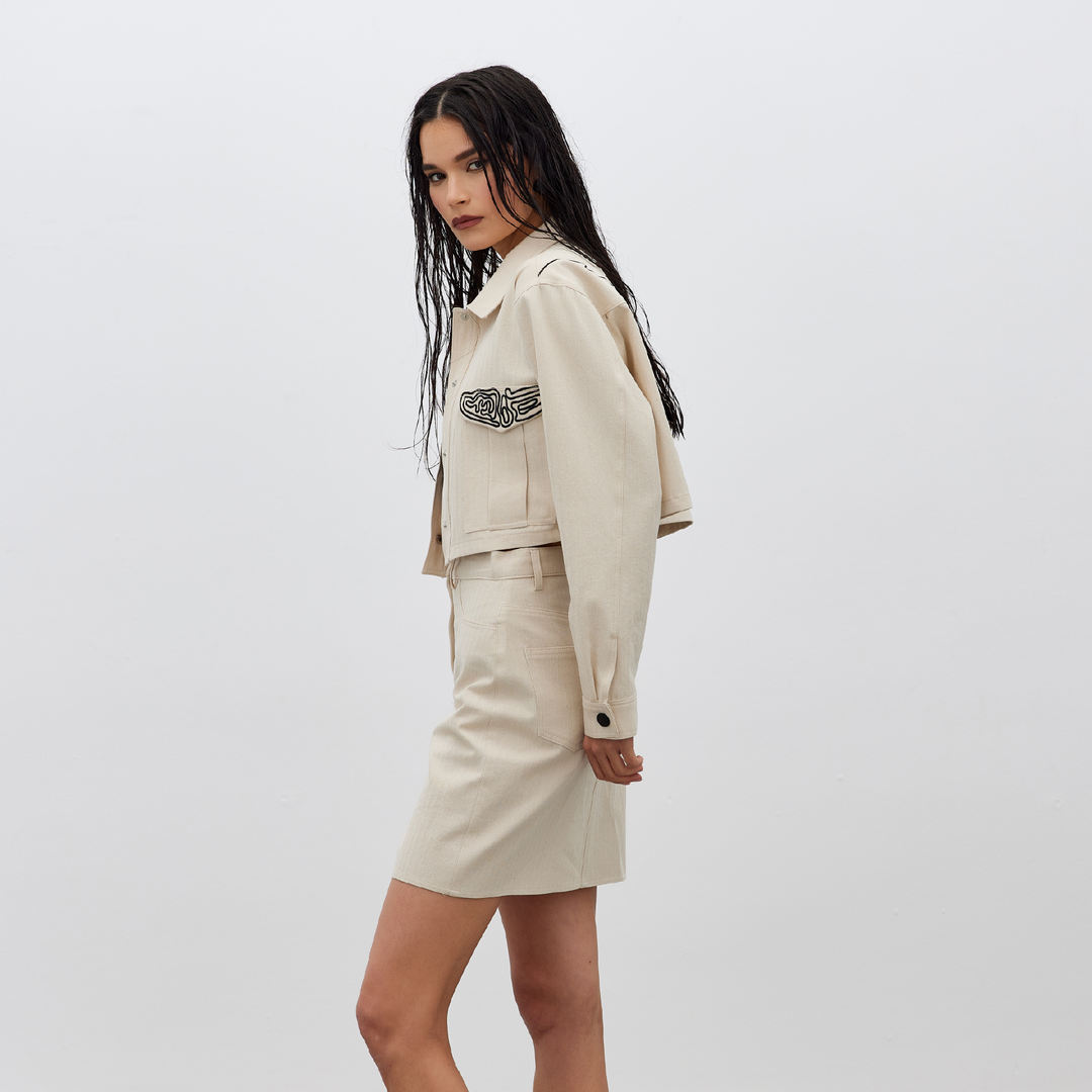 Embroidery Crop Jacket 31235