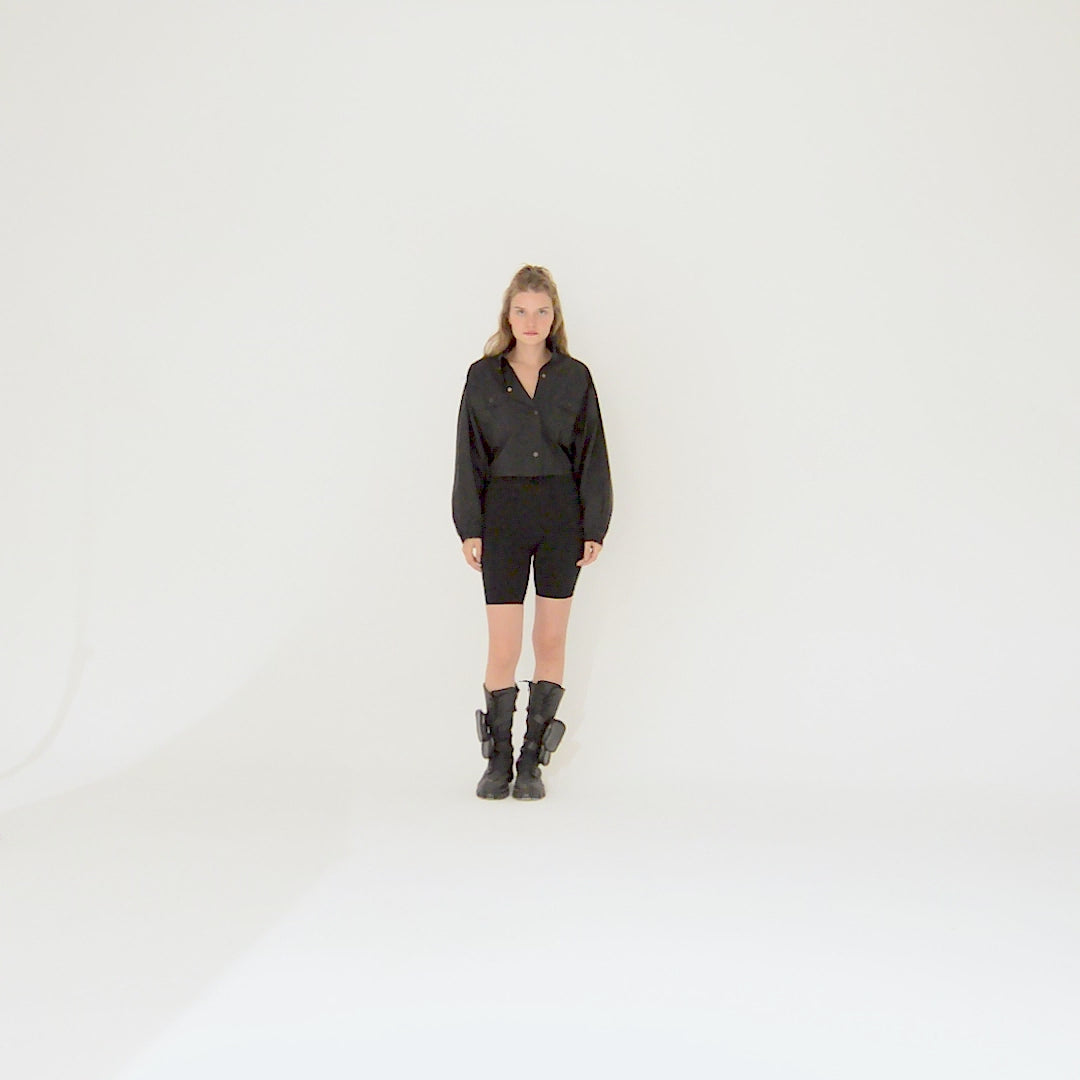 Cropped Raglan-Sleeve Windbreaker 60321